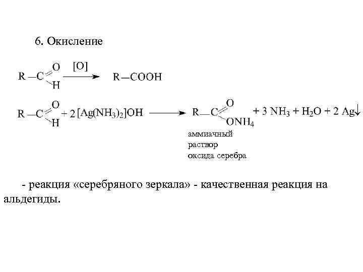 Реакция глюкозы с аммиачным раствором оксида серебра