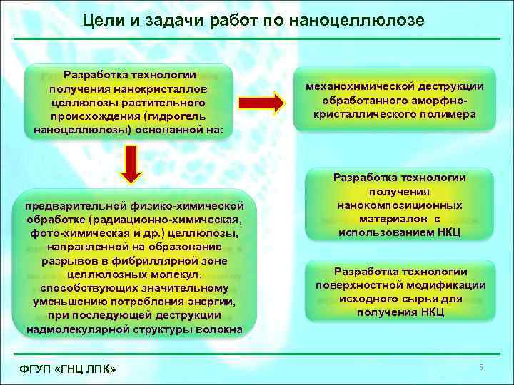 Цели и задачи работ по наноцеллюлозе Разработка технологии получения нанокристаллов целлюлозы растительного происхождения (гидрогель