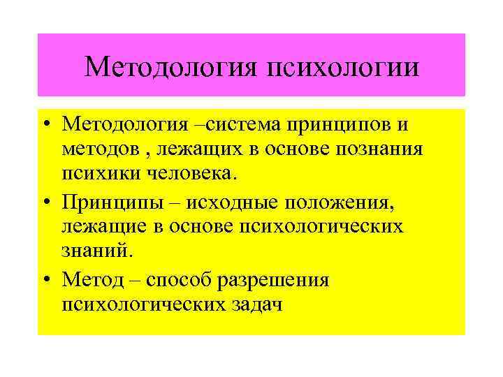 Схема методология психологии