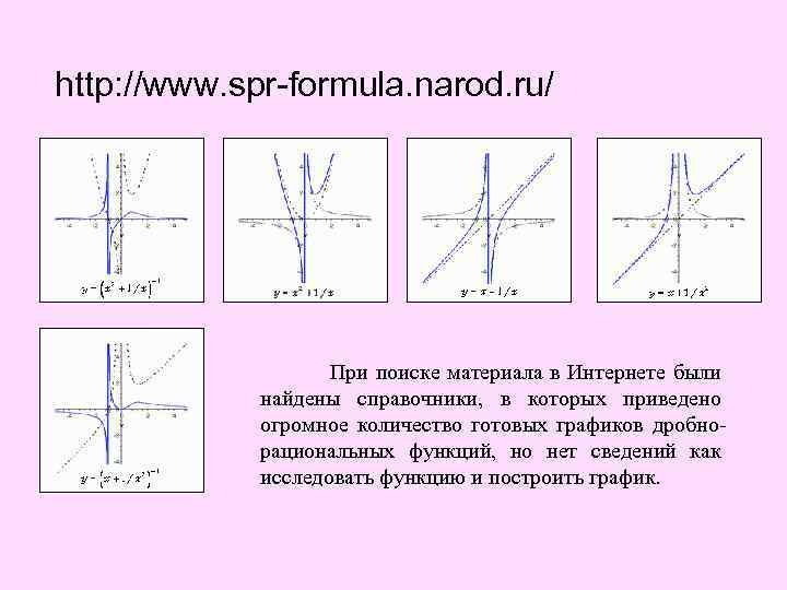 http: //www. spr-formula. narod. ru/ При поиске материала в Интернете были найдены справочники, в