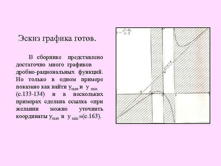  Эскиз графика готов. В сборнике представлено достаточно много графиков дробно-рациональных функций. Но только