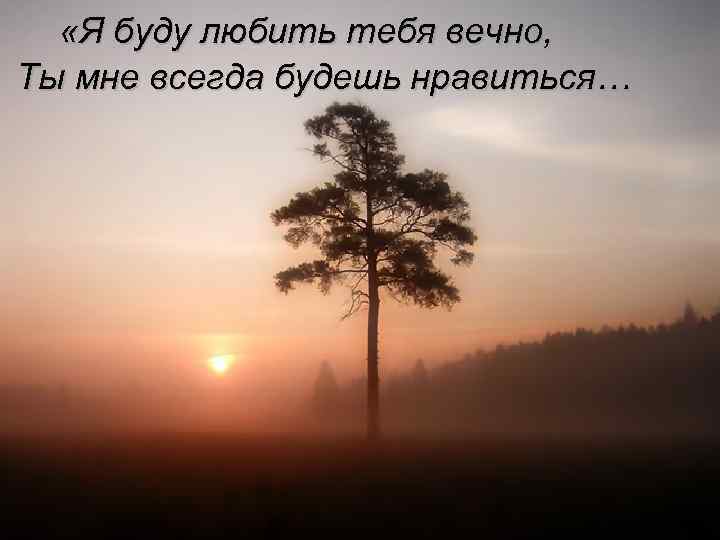  «Я буду любить тебя вечно, Ты мне всегда будешь нравиться… 