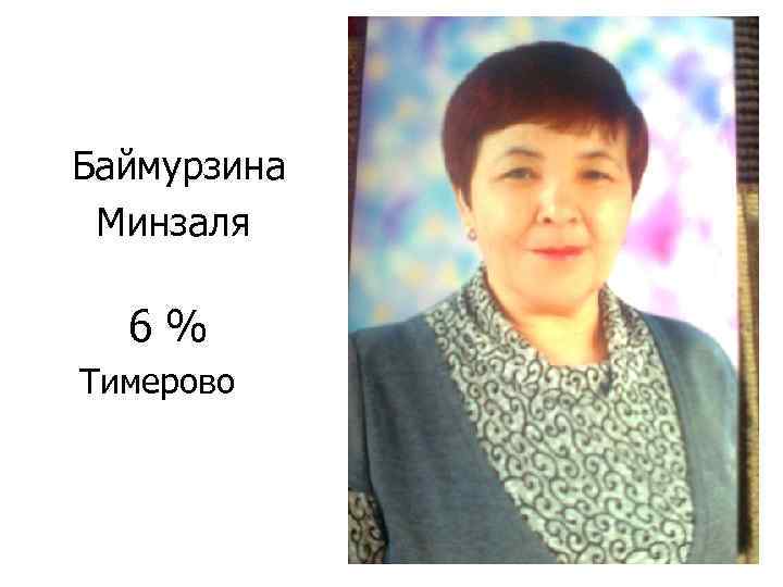 Баймурзина Минзаля 6% Тимерово 