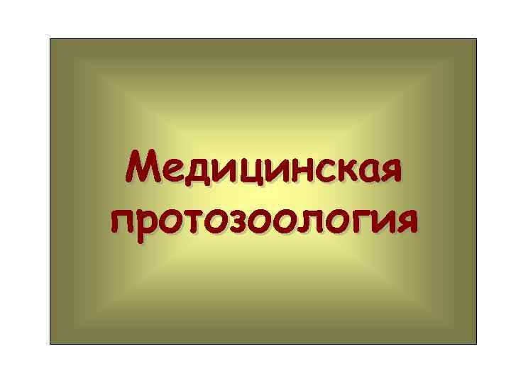 Медицинская протозоология 