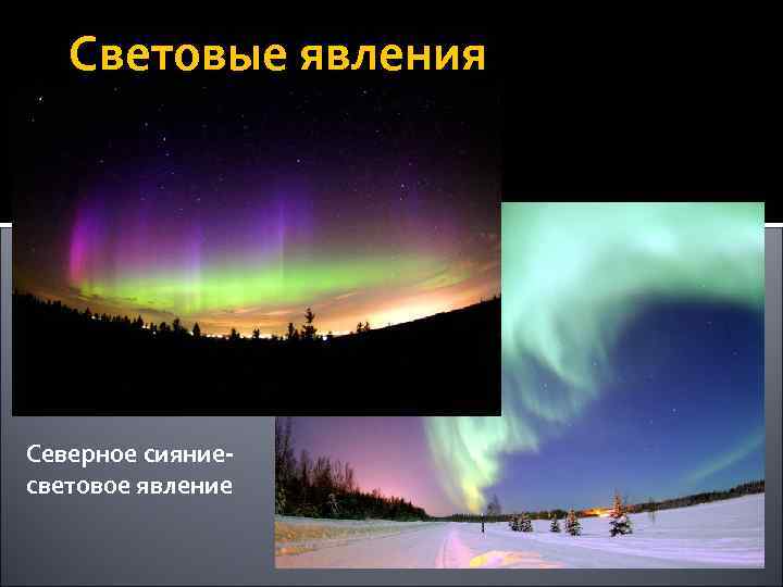 Световые явления Северное сияниесветовое явление 