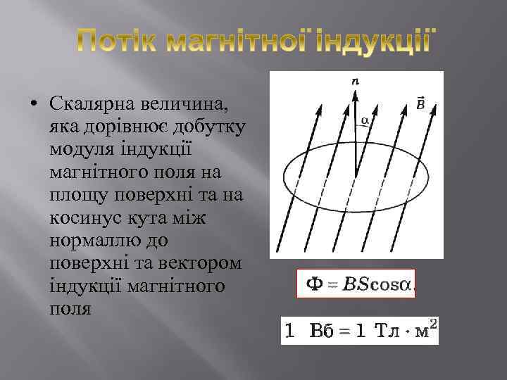  • Скалярна величина, яка дорівнює добутку модуля індукції магнітного поля на площу поверхні