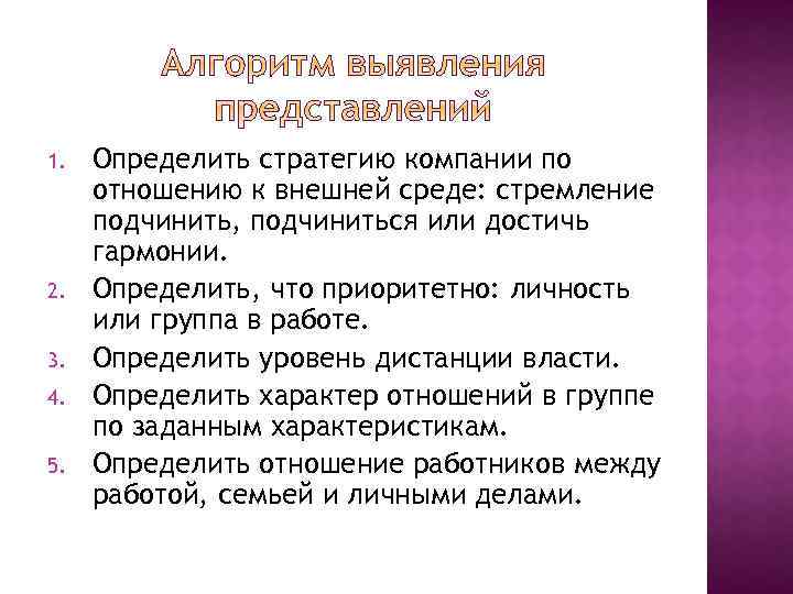 1. 2. 3. 4. 5. Определить стратегию компании по отношению к внешней среде: стремление