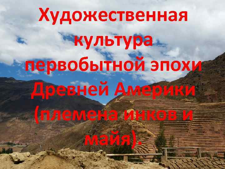 Художественная культура первобытной эпохи Древней Америки (племена инков и майя). 