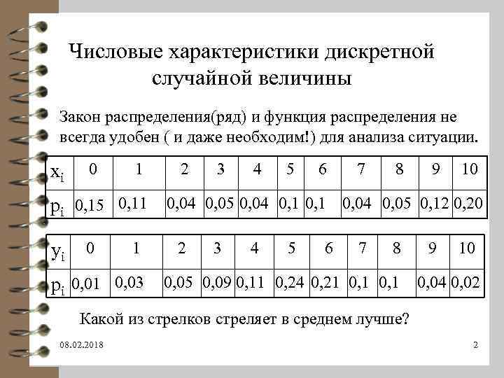 Числовые наборы вероятность и статистика