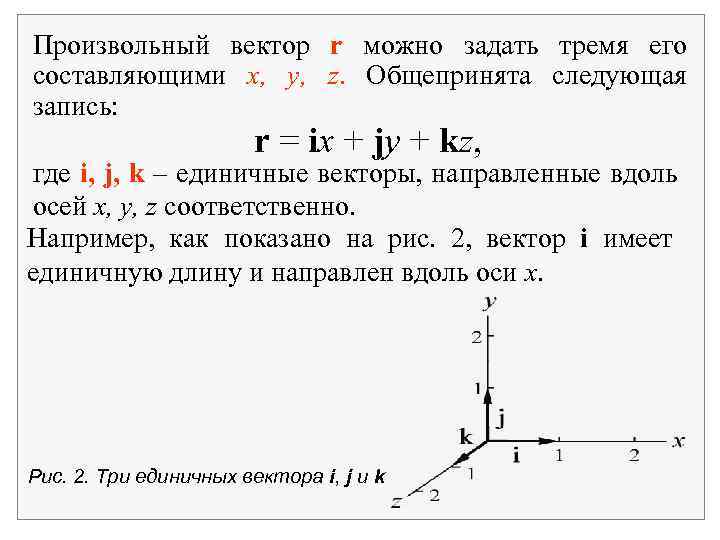 Вдоль координатной. Единичные вектора, направленные вдоль координатных осей. Единичный вектор направления вектора. Произвольный вектор. Единичный вектор направлен.