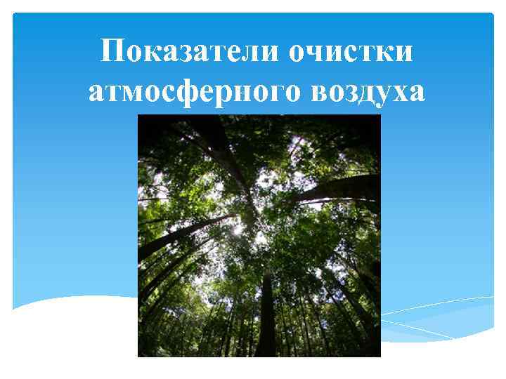 Показатели очистки атмосферного воздуха 