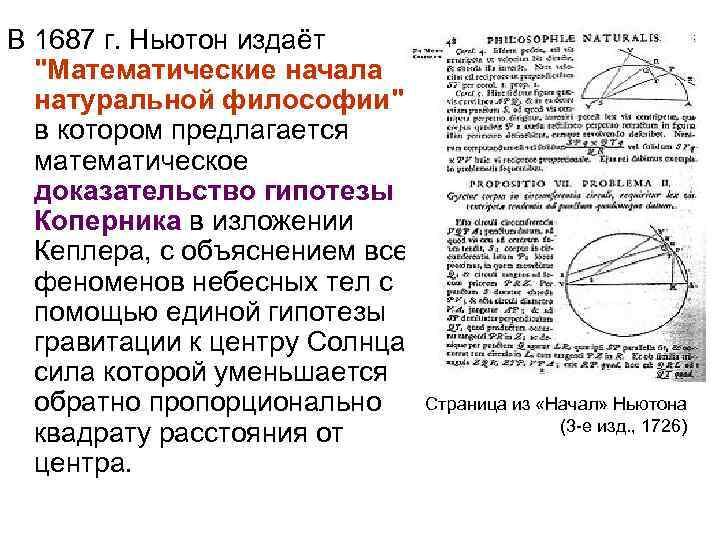 В 1687 г. Ньютон издаёт 