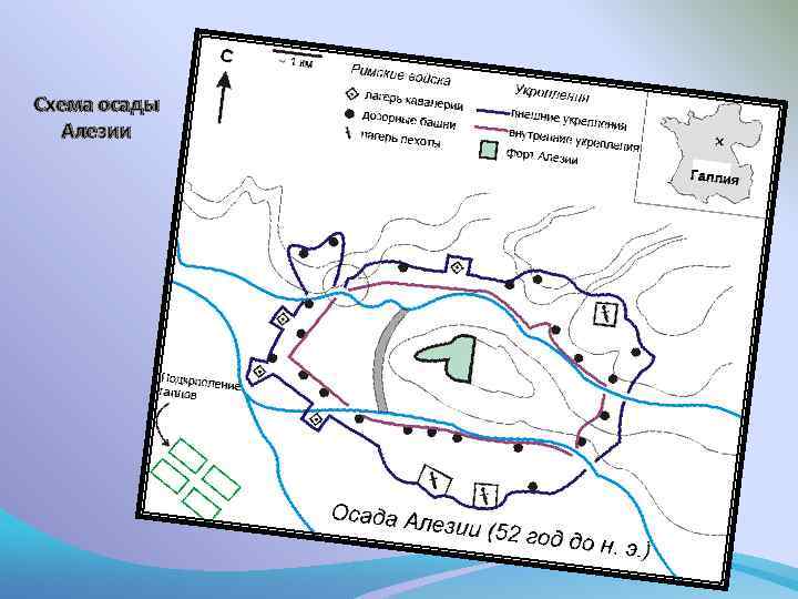 Схема осады Алезии 