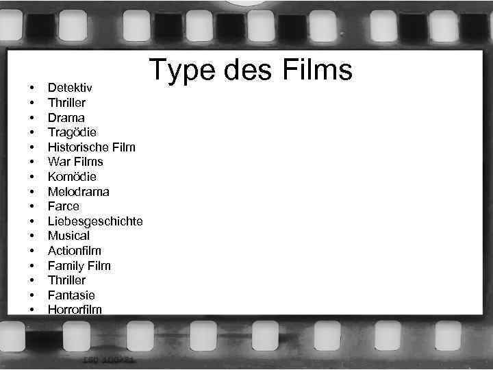  • • • • Detektiv Thriller Drama Tragödie Historische Film War Films Komödie