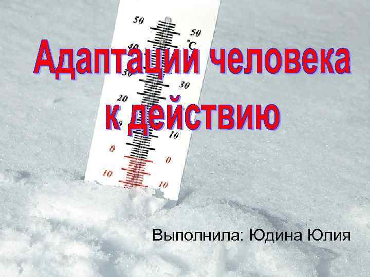 Выполнила: Юдина Юлия 