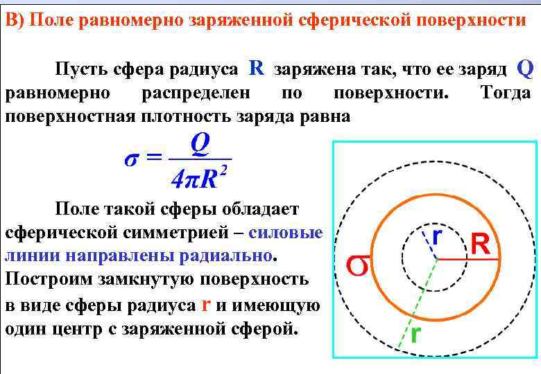 Земной шар обладает отрицательным зарядом. Напряженность поля сферы равномерно заряженной по поверхности. Потенциал формула поверхностная плотность заряда. Напряженность внутри заряженного сферы. Потенциал поля сферы, равномерно заряженной по поверхности.