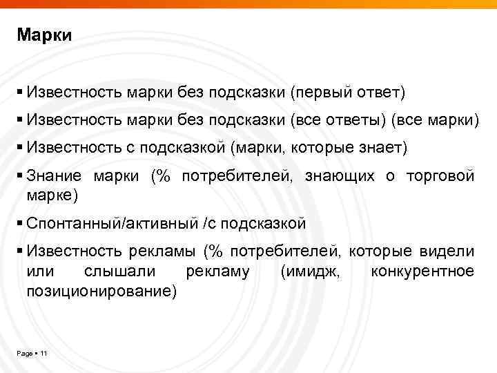 Марки Известность марки без подсказки (первый ответ) Известность марки без подсказки (все ответы) (все
