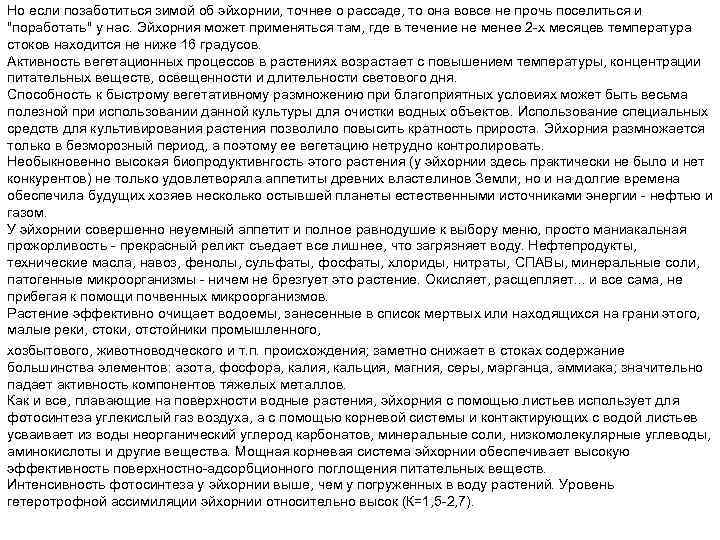 Но если позаботиться зимой об эйхорнии, точнее о рассаде, то она вовсе не прочь