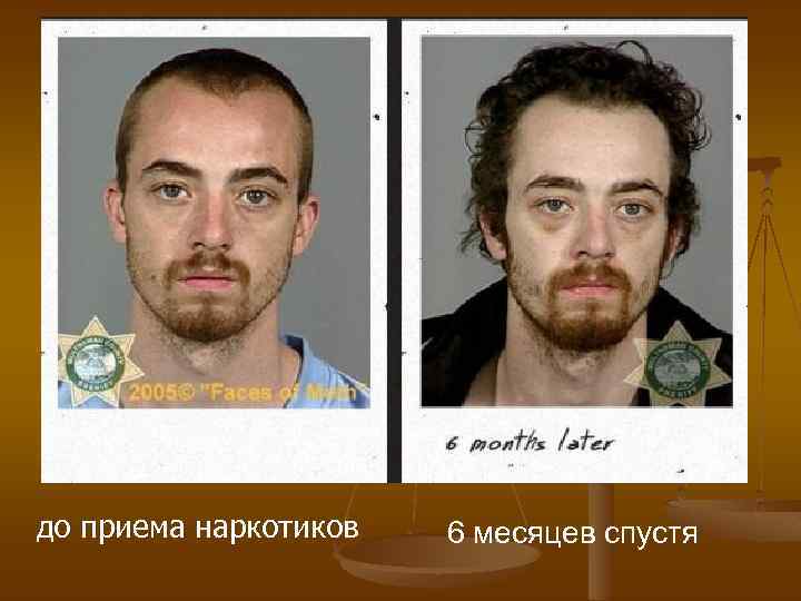до приема наркотиков 6 месяцев спустя 