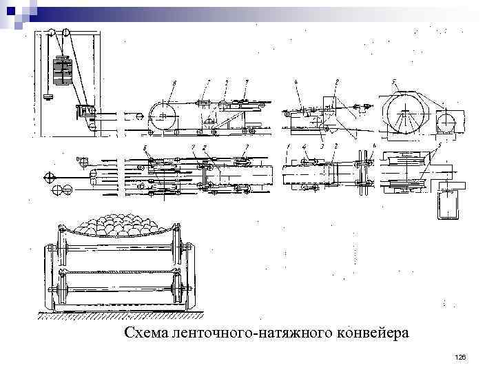 Схема ленточного натяжного конвейера 126 