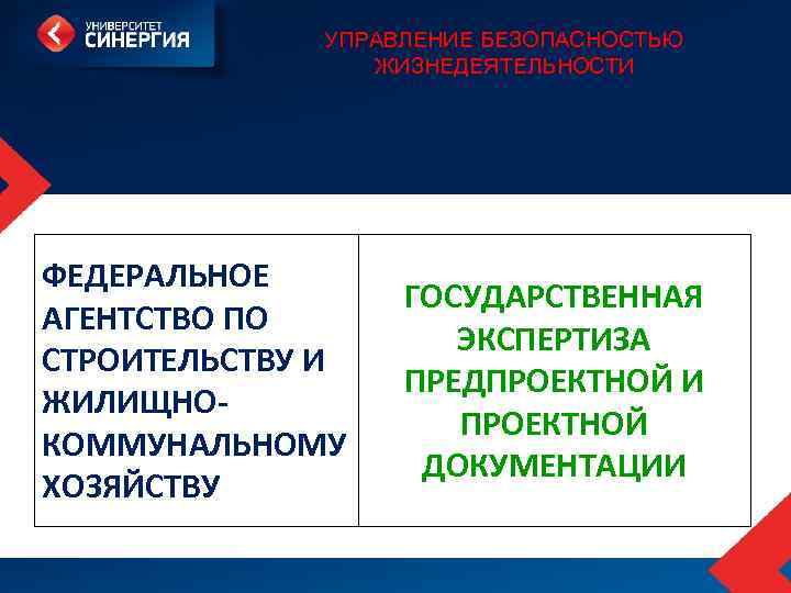 УПРАВЛЕНИЕ БЕЗОПАСНОСТЬЮ ЖИЗНЕДЕЯТЕЛЬНОСТИ ФЕДЕРАЛЬНОЕ АГЕНТСТВО ПО СТРОИТЕЛЬСТВУ И ЖИЛИЩНОКОММУНАЛЬНОМУ ХОЗЯЙСТВУ ГОСУДАРСТВЕННАЯ ЭКСПЕРТИЗА ПРЕДПРОЕКТНОЙ И