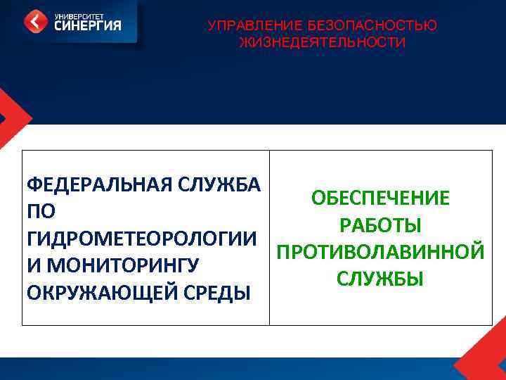 УПРАВЛЕНИЕ БЕЗОПАСНОСТЬЮ ЖИЗНЕДЕЯТЕЛЬНОСТИ ФЕДЕРАЛЬНАЯ СЛУЖБА ОБЕСПЕЧЕНИЕ ПО РАБОТЫ ГИДРОМЕТЕОРОЛОГИИ ПРОТИВОЛАВИННОЙ И МОНИТОРИНГУ СЛУЖБЫ ОКРУЖАЮЩЕЙ