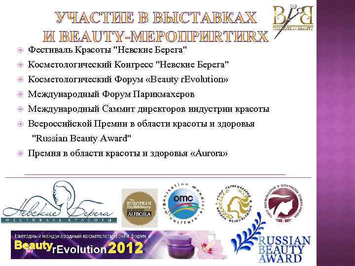  Фестиваль Красоты "Невские Берега" Косметологический Конгресс "Невские Берега" Косметологический Форум «Beauty r. Evolution»