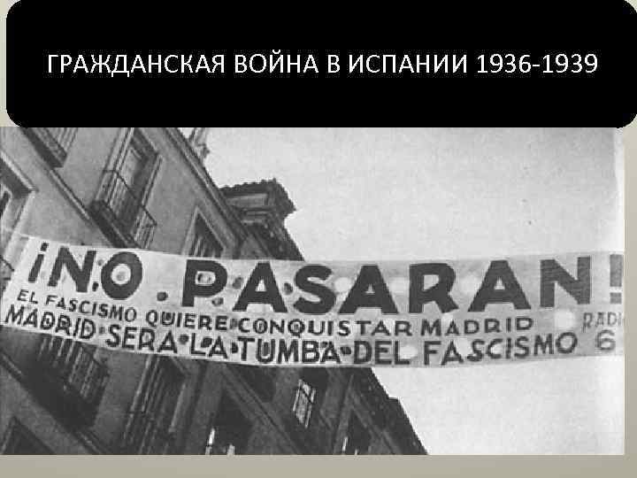 ГРАЖДАНСКАЯ ВОЙНА В ИСПАНИИ 1936 -1939 