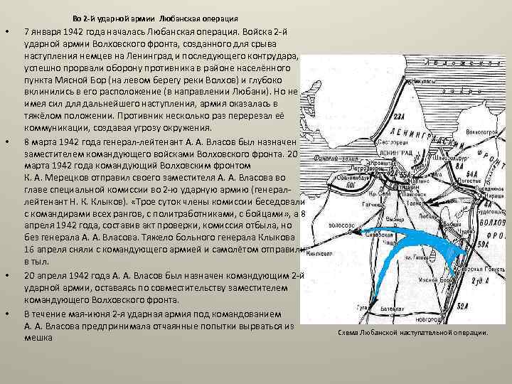 Во 2 -й ударной армии Любанская операция • • 7 января 1942 года началась