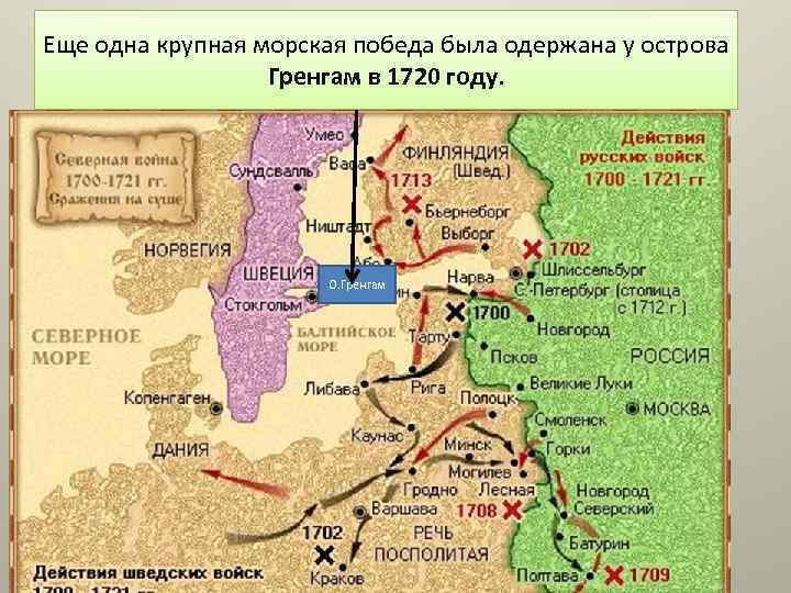 Еще одна крупная морская победа была одержана у острова Гренгам в 1720 году. О.