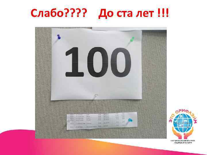 Слабо? ? До ста лет !!! 