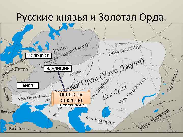 Русские земли вошли в состав золотой орды. Карта золотой орды улус Джучи.