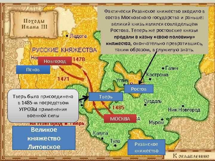 Фактически Рязанское княжество входило в Какие русские княжества к состав Московского государства и раньше: