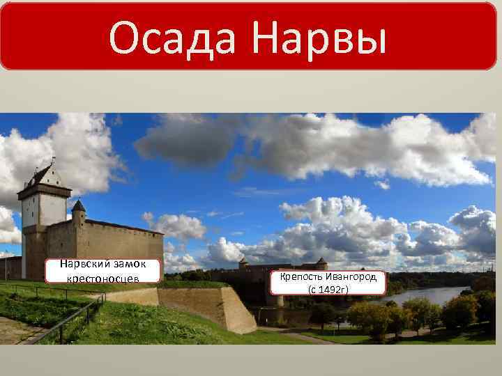 Осада Нарвы Нарвский замок крестоносцев Крепость Ивангород (с 1492 г) 