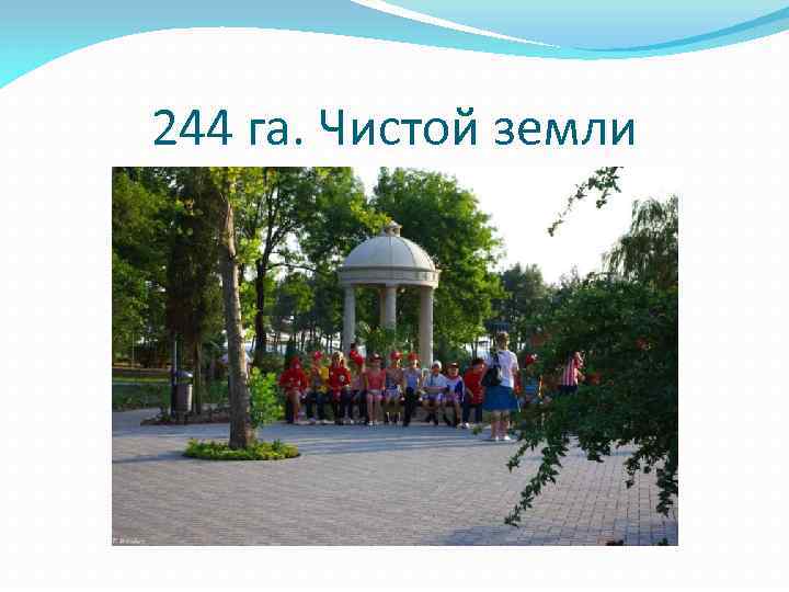 244 га. Чистой земли 