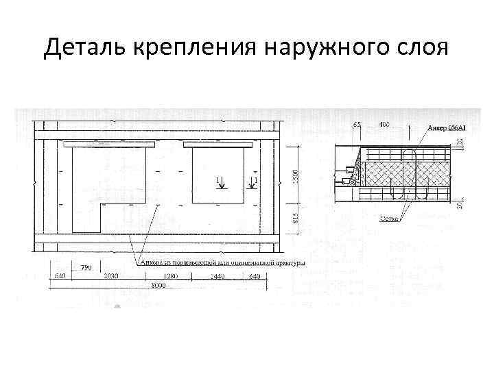 Деталь крепления наружного слоя 