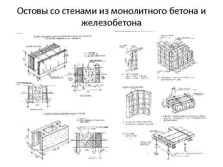 Остовы со стенами из монолитного бетона и железобетона 