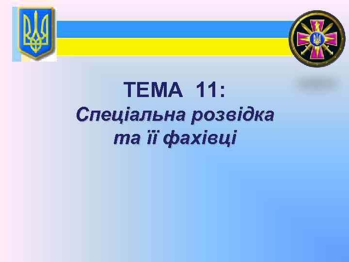 ТЕМА 11: Спеціальна розвідка та її фахівці 