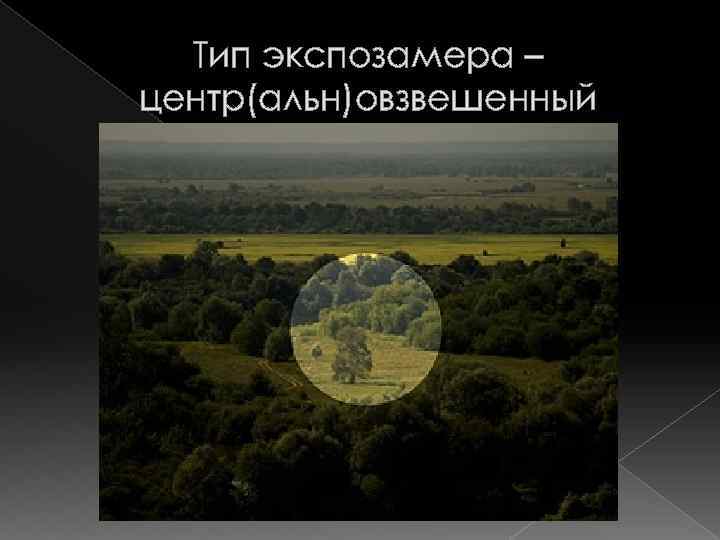 Тип экспозамера – центр(альн)овзвешенный 