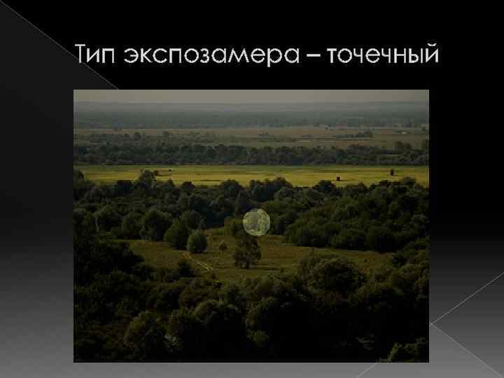 Тип экспозамера – точечный 