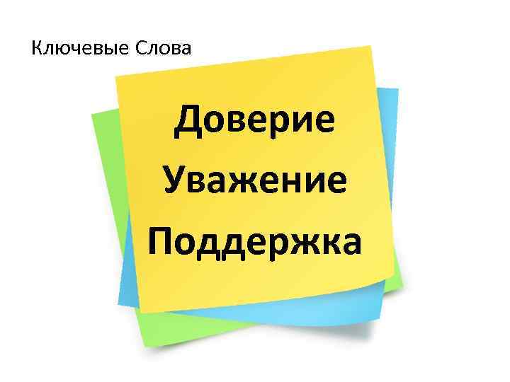 Ключевые Слова Доверие Уважение Поддержка 