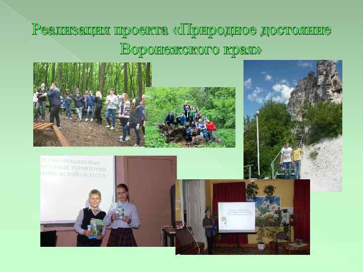 Реализация проекта «Природное достояние Воронежского края» 