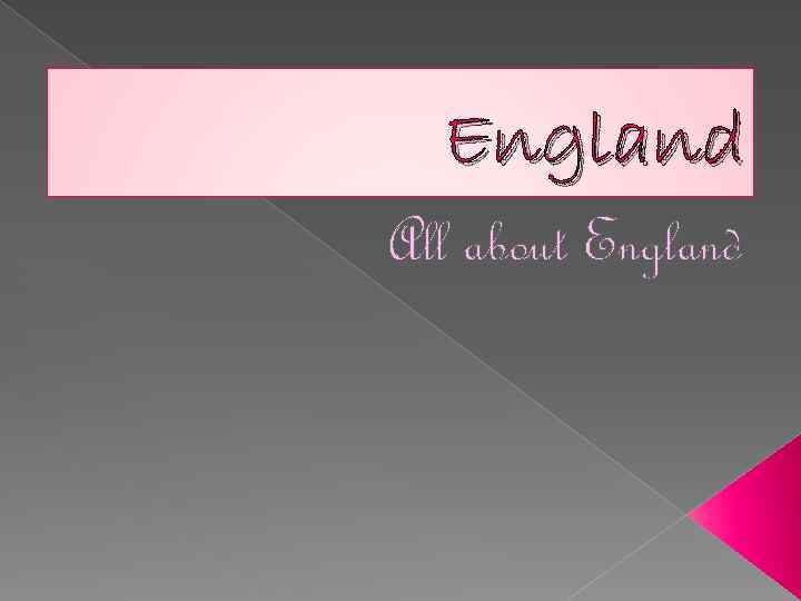 England All about England 