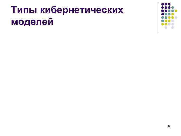 Типы кибернетических моделей 51 