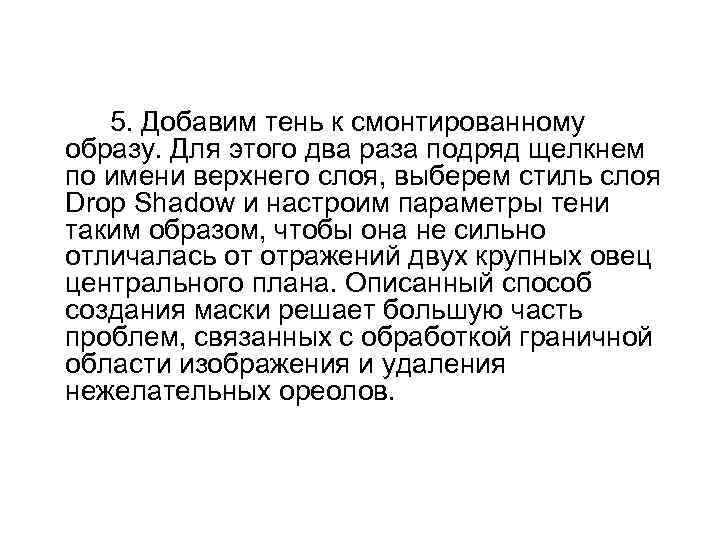  5. Добавим тень к смонтированному образу. Для этого два раза подряд щелкнем по