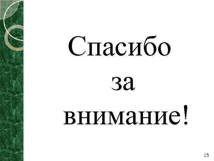 Спасибо за внимание! 15 