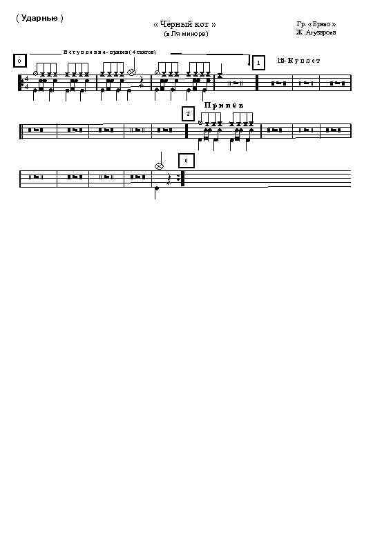 ( Ударные ) « Чёрный кот » Гр. « Браво » Ж. Агузарова (в