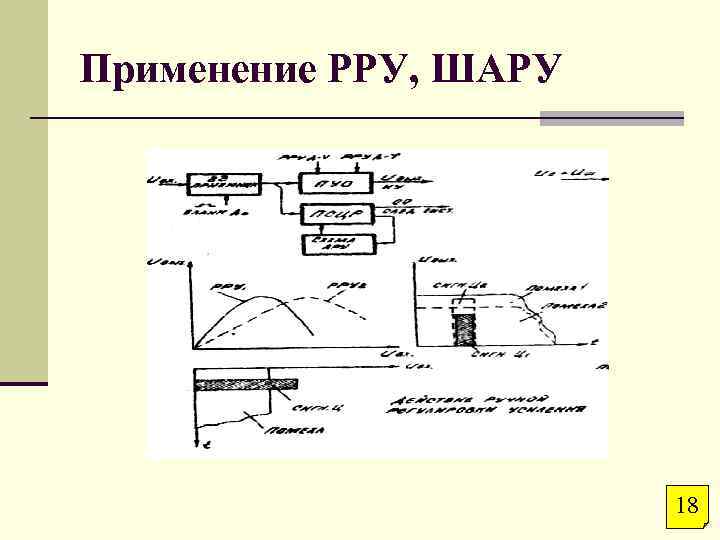 Применение РРУ, ШАРУ 18 