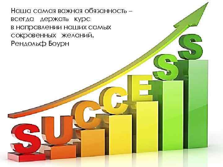 Наша самая важная обязанность – всегда держать курс в направлении наших самых сокровенных желаний.