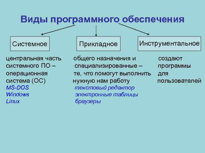 Какие разновидности программного обеспечения имеются на современных компьютерах